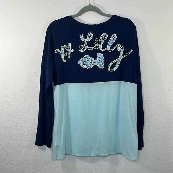 Lilly Pulitzer Fish Finn Tee Shirt XX Lilly size Medium - Picture 7 of 10